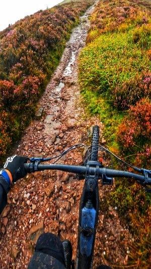Electric mountain bike on a mountain trail
